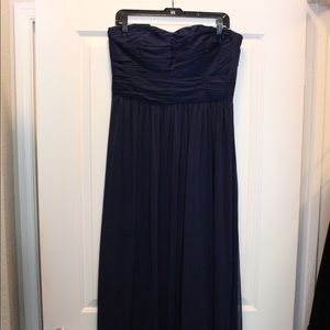 Nordstrom Navy floor length strapless dress